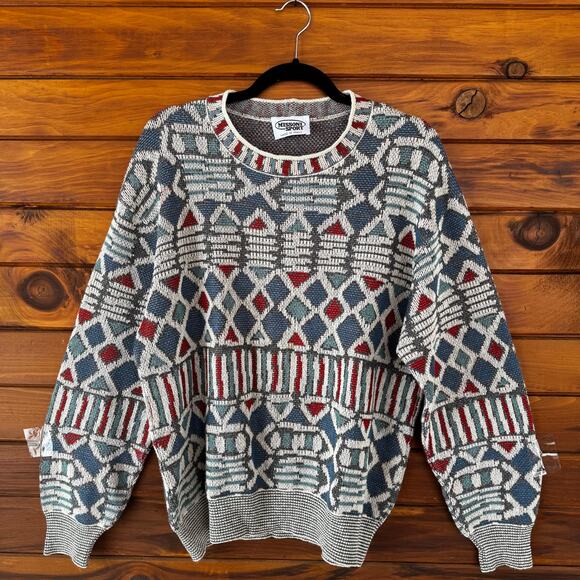 VINTAGE | MISSONI Sport Italy Print Cotton Blend Crewneck Sweater Size Medium - Picture 1 of 6